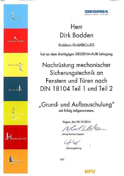 Krebbers baut einbruchhemmende Fenster